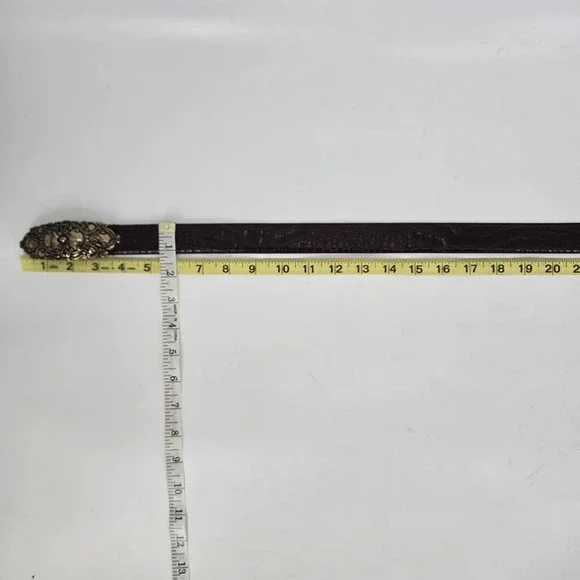 FOSSIL Vintage 1997 leather croc pattern with brass buckle size M - Picture 7 of 9